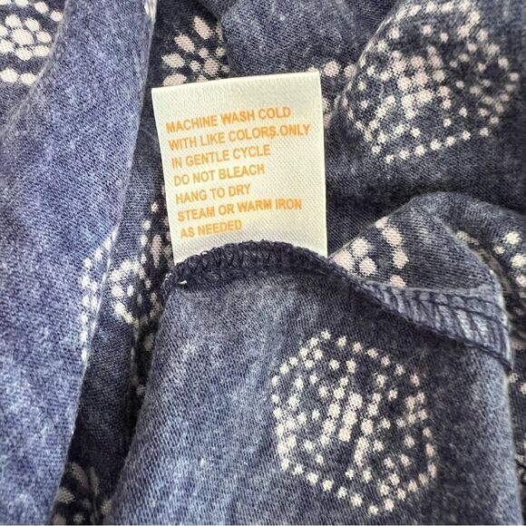 La Cera 1X NWT Cotton Tunic Maxi Dress Blue and White Side Pockets - Picture 9 of 9